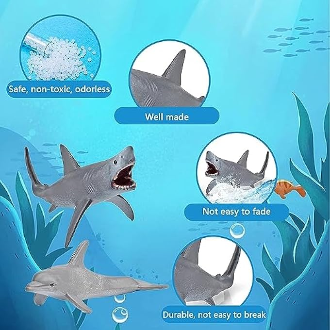 MINI OCEAN SEA ANIMAL FIGURES TOY 12 PIECES REALISTIC UNDERWATER SEA CREATURE FIGURES ARCTIC OCEAN SEA SEA ANIMAL PLAYSET CAKE TOPPER WITH SHARK WHALES PENGUIN WALRUSES MANATEES DOLPHIN - Image 4